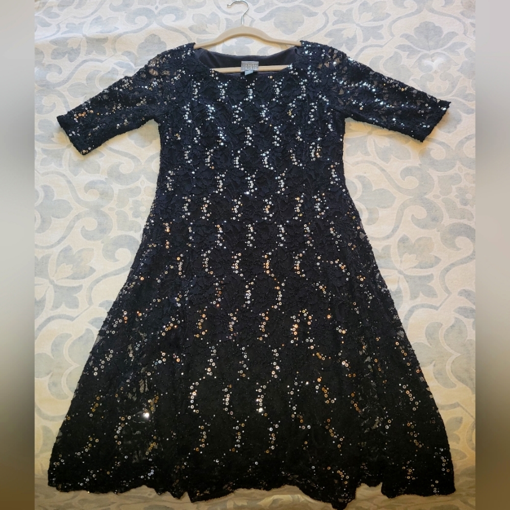 Dressy black and sequin Rabbit Rabbit Rabbit Designs dress size 10.